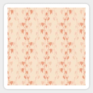 Bright Orange Ivy Branches Pattern Magnet